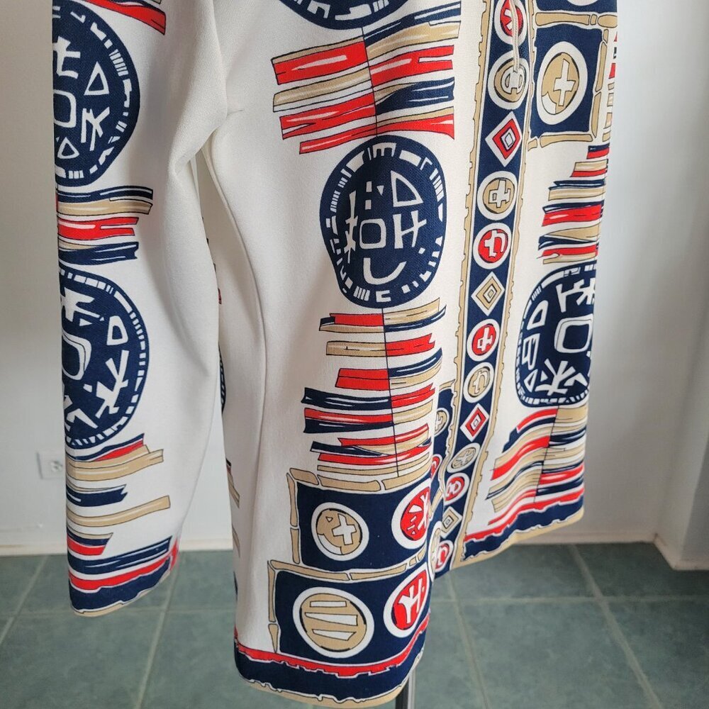 Gregg’s Girl 1970s Vintage Asian Style Print Top: Long Sleeve Knit Top - Picture 8 of 14